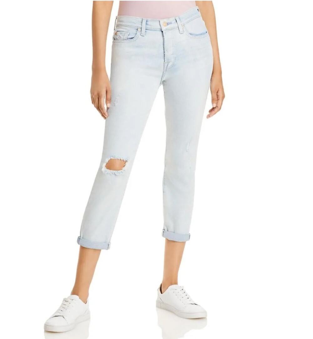 7 FOR ALL MANKIND Josefina Distressed Boyfriend Denim Jean // 27 7U303120